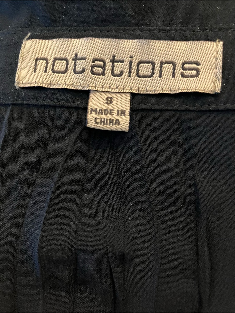 Notations Black Sheer Pleated Button-Front Blouse - Picture 7 of 8